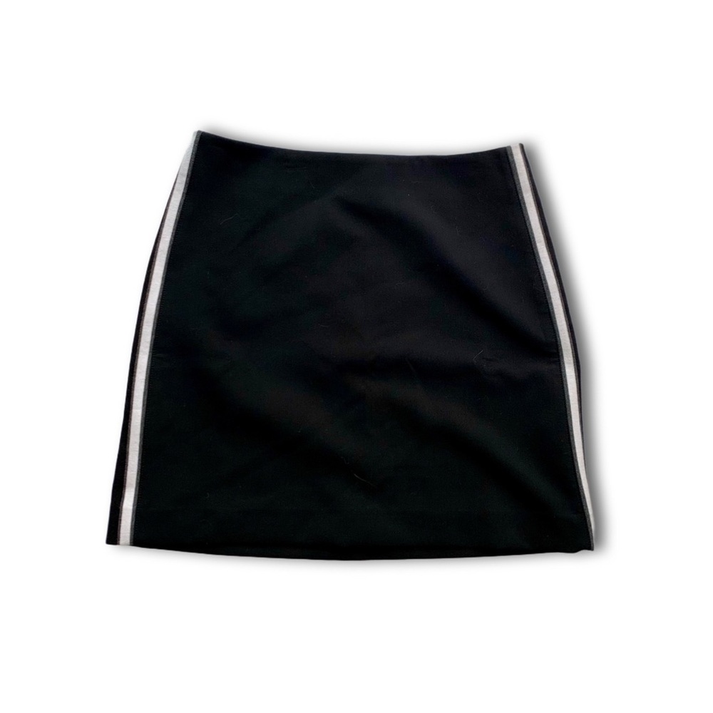 BANANA REPUBLIC Black/White Bold Side Stripe Lined Mini Skirt